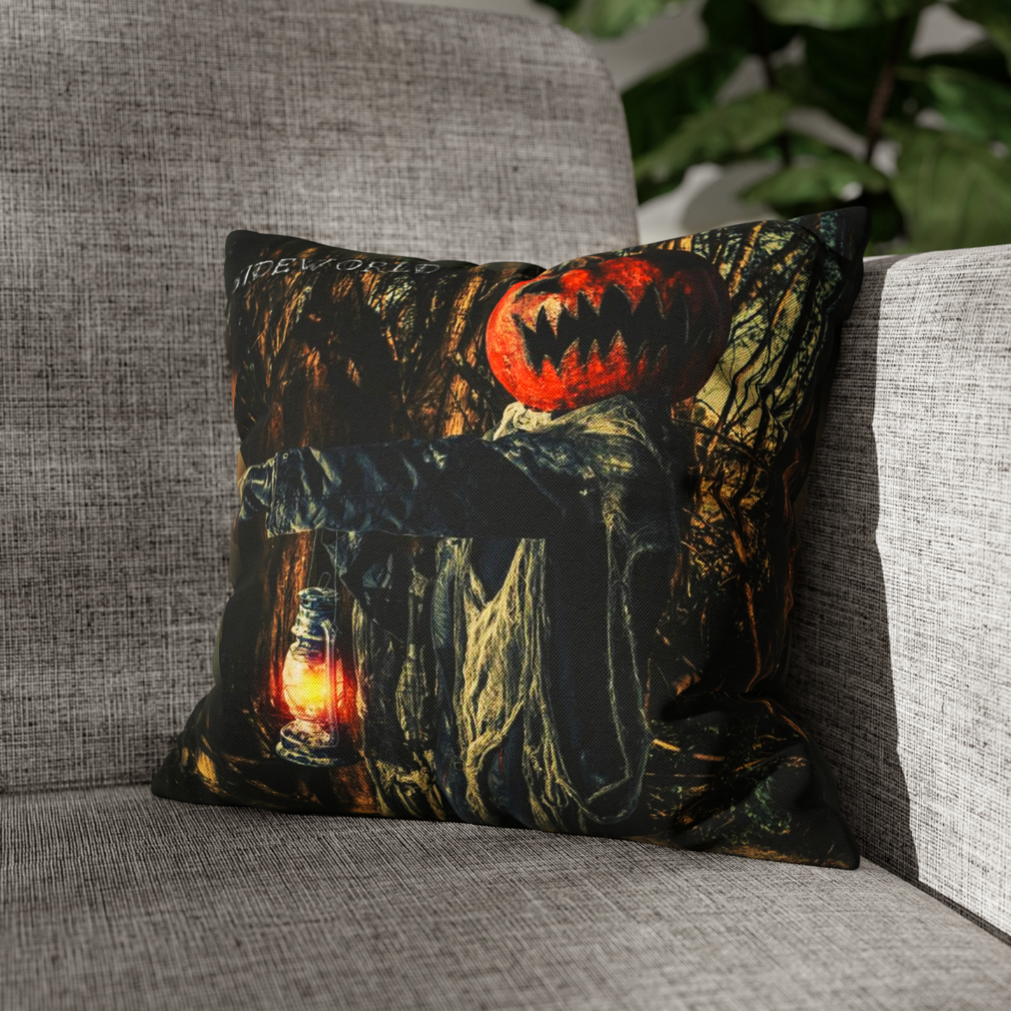 Halloween Horror Pumpkin "Jack Knife" - Square Pillow Case #4 - 14" x 14"