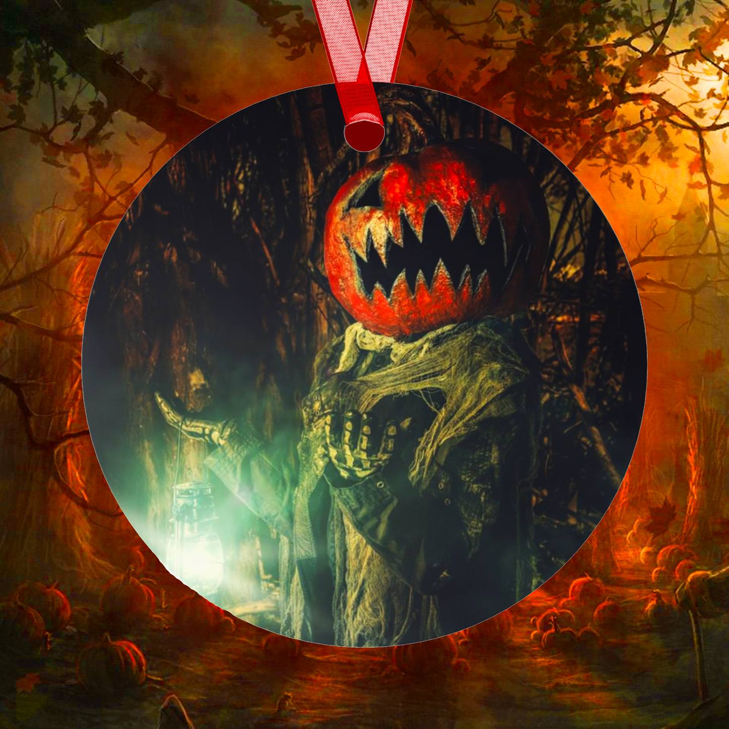 Halloween Horror Pumpkin "Jack Knife" - Metal Ornament #2