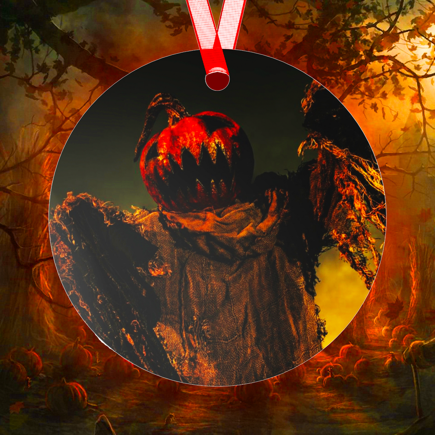 Halloween Horror Pumpkin "Jack Knife" - Metal Ornament #3