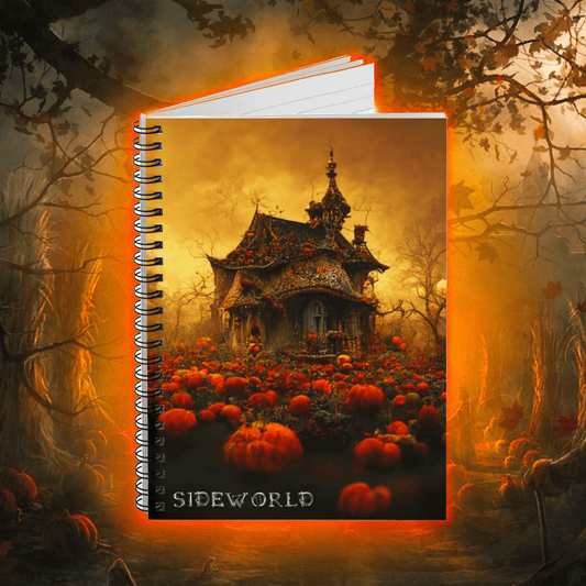 Halloween Pumpkin House - Spiral Horror Notebook