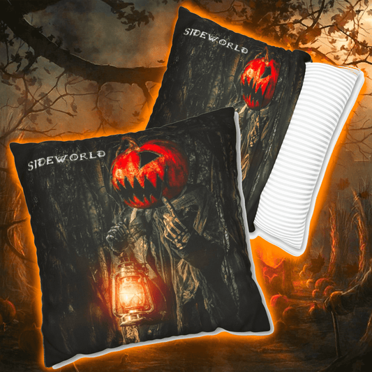 Halloween Horror Pumpkin "Jack Knife" - Square Pillow Case #4 - 14" x 14"